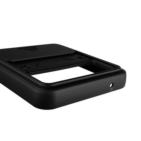 Чехол для Samsung Galaxy Flip 3 (SM-F711B) бронированный с кольцом-держаталем со шторкой на самсунг флип 3 черный rg1 0013467 фото