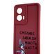 Чохол силіконовий Soft Touch з 3D принтом Сміливі завжди мають щастя для Samsung Galaxy S24 (SM-S921B) бордовий (Повний захист камери) 0070275 фото 4