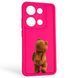 Чехол силиконовый оригинальный Soft Touch с 3D принтом смешного теда мишки для Xiaomi Redmi Note 14S малиновый (Полная защита камеры) 0049077 фото 1