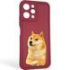 Чехол силиконовый оригинальный Soft Touch с 3D принтом мема сибу для Xiaomi Redmi 12 бордовый (Полная защита камеры) 0047741 фото 1