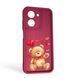 Чохол силіконовий оригінальний Soft Touch з 3D принтом милий ведмедик для Xiaomi Redmi A5 EU бордовий (Повний захист камери) 0043756 фото 1