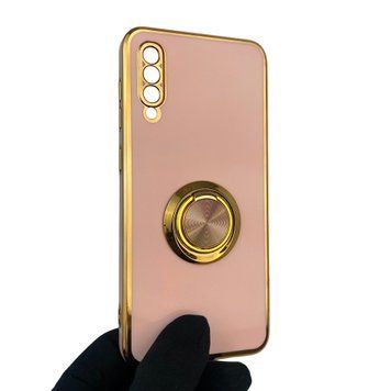 Чехол для Samsung Galaxy A50 SM-A505F с кольцом-подставкой с золотой окантовкой на самсунг а50 пудровый gs1 0021092 фото