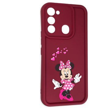 Чохол силіконовий Soft Touch з 3D принтом чарівна мінні маус для TECNO Spark 8C (KG5k) бордовий (Повний захист камери) 0050327 фото