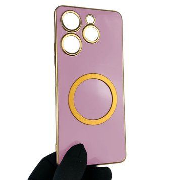 Чехол для TECNO Spark 10 Pro KI7 с кольцом MagSafe с золотой окантовкой на техно спарк 10 про черничный gs1 0022462 фото