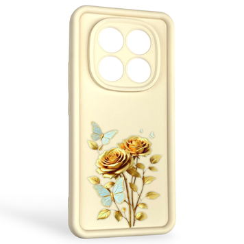 Чехол силиконовый Soft Touch с 3D принтом женским для Xiaomi Poco X7 молочный (Полная защита камеры) 0043128 фото