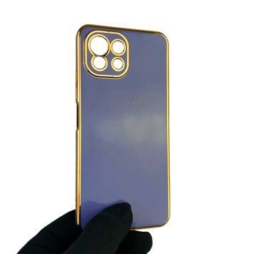 Чехол для Xiaomi Mi 11 Lite с защитой камеры с золотой окантовкой на сяоми ми 11 лайт синий gs1 0019877 фото