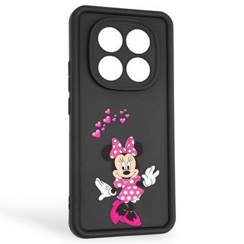 Чехол силиконовый оригинальный Soft Touch с 3D принтом волшебной минни маус для Xiaomi Redmi Note 14 Pro 5G черный (Полная защита камеры) 0050169 фото