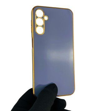 Чехол для Samsung Galaxy A24 SM-A245F с защитой камеры с золотой окантовкой на самсунг а24 синий gs1 0019727 фото