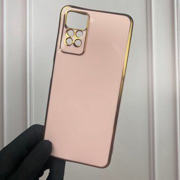 Чехол для Xiaomi Redmi Note 12 Pro 4G с золотой окантовкой с защитой камеры на сяоми редми нот 12 про пудровый 0000043 фото