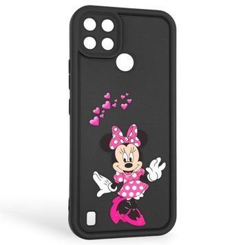 Чохол силіконовий оригінальний Soft Touch з 3D принтом чарівна мінні маус для Realme C21Y чорний (Повний захист камери) 0049617 фото