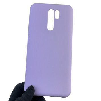 Чехол для Xiaomi Redmi 9 силиконовый с микрофиброй нескользящий на сяоми редми 9 сиреневый 0032608 фото