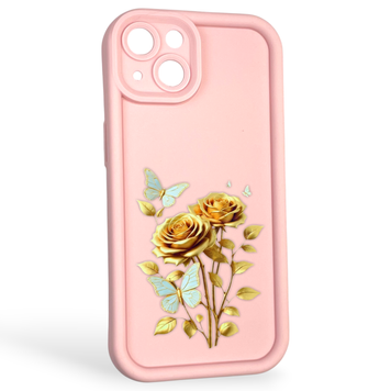 Чохол силіконовий Soft Touch з 3D принтом жіночим для Apple iPhone 13 рожевий (Повний захист камери) 0042462 фото
