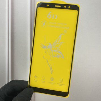Захисне скло для телефону Samsung Galaxy A6 Plus 2018 SM-A605 протиударне повноекранне на самсунг а6 плюс 2018 чорне 0000647 фото