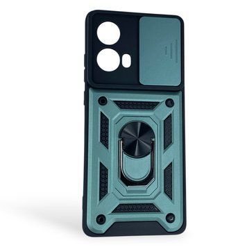 Чехол противоударный для Motorola G85 с магнитной пластиной со шторкой на камере зеленый 0050617 фото