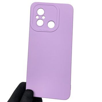Чехол для Xiaomi Poco C55 однотонный силиконовый с микрофиброй с защитой камеры на сяоми поко с55 сиреневый 0000343 фото