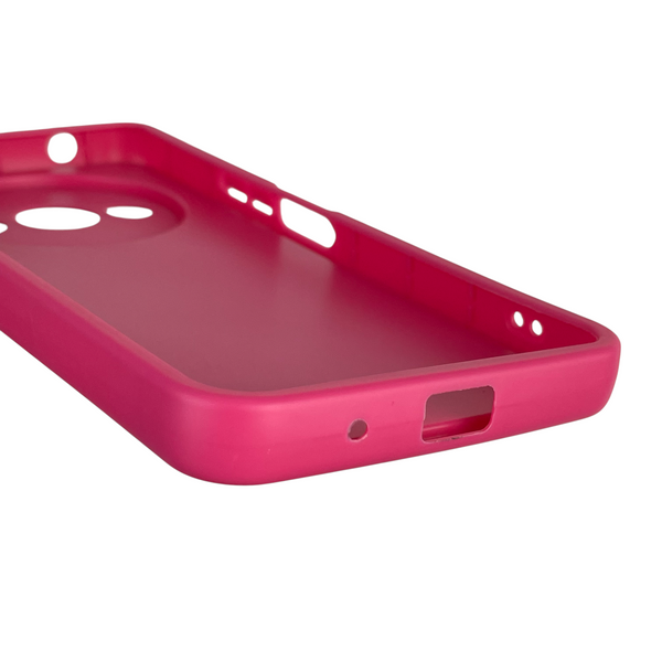Чехол силиконовый оригинальный Soft Touch с 3D принтом милый мишка для Xiaomi Redmi A3 малиновый (Полная защита камеры) 0043745 фото