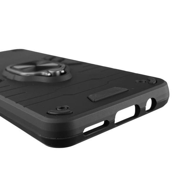 Чехол для телефона Umidigi A11 Pro Max бронированный с кольцом-держателем на умидиджи а11 про макс чёрный 0025774 фото
