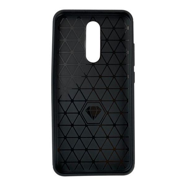Чехол для телефона Xiaomi Redmi 8 карбоновый противоударный с высокими бортами черный 0052340 фото