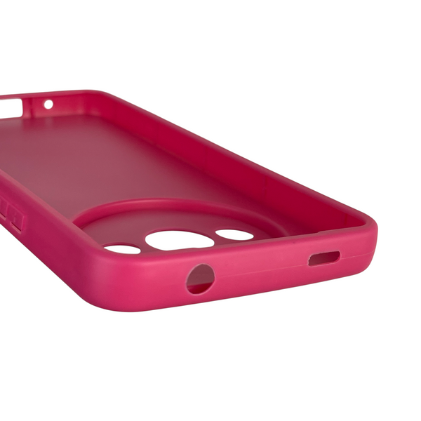 Чехол силиконовый оригинальный Soft Touch с 3D принтом милый мишка для Xiaomi Redmi A3 малиновый (Полная защита камеры) 0043745 фото