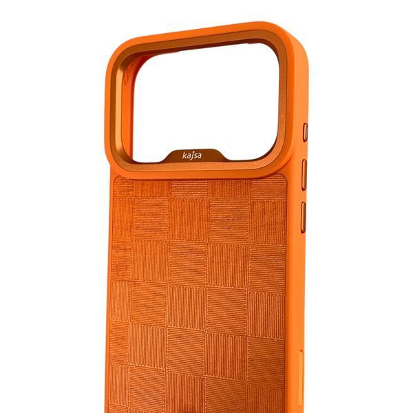 Чехол Kajsa Glamorous Imperial 2 для iPhone 18 Pro оранжевый Orange Plus (MagSafe, металлическое кольцо камеры, премиум) 0062105 фото