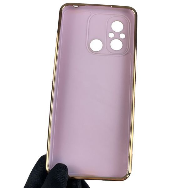 Чохол для Xiaomi Redmi 11A глянсовий із золотою окантовкою із захистом камери на сяомі редмі 11а бузковий 0000093 фото