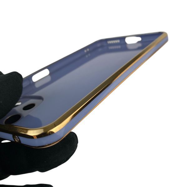 Чохол для Xiaomi Mi 11 Lite глянцевий із захистом камери із золотою окантовкою на сяомі мі 11 лайт синій gs1 0019877 фото