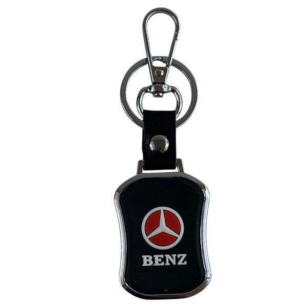 Брелок для авто ключів Mercedes-Benz металевий з обробкою soft-touch (карабін + кільце) 0061310 фото