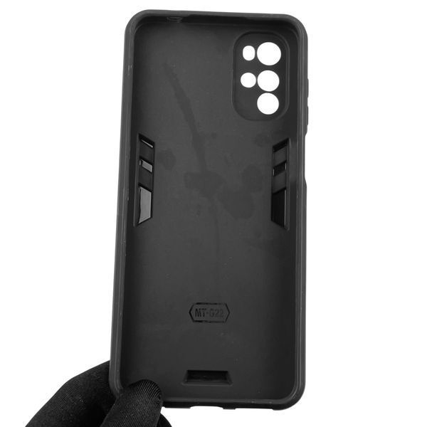 Чехол для телефона Motorola Moto G22 (PATW0031) бронированный с кольцом-держателем на моторола г22 чёрный 0025643 фото
