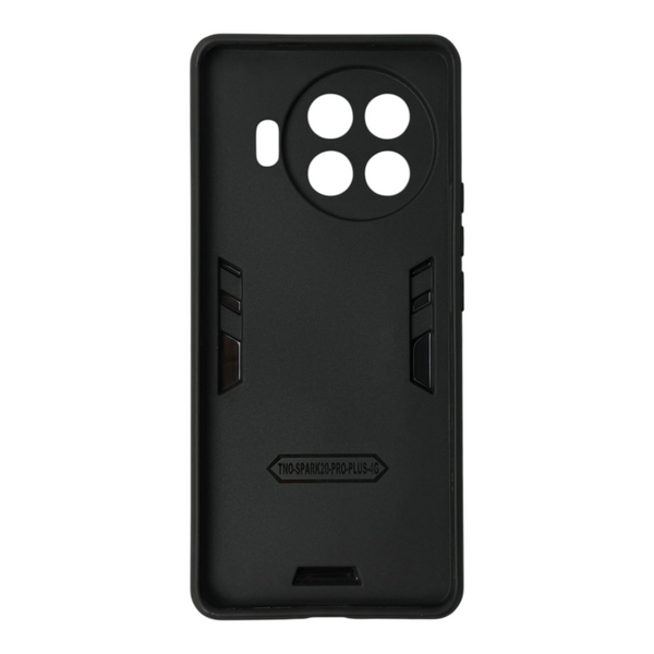 Чохол для телефона Tecno Spark 20 Pro Plus броньований з магнітним кільцем та захистом камери чорний 0051200 фото