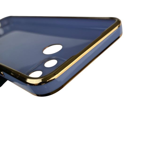 Чехол для Realme C25Y с защитой камеры с золотой окантовкой на реалми с25у синий gs1 0020161 фото