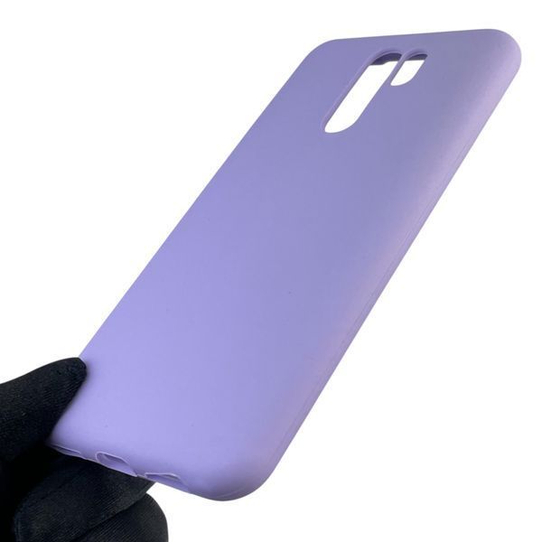 Чехол для Xiaomi Redmi 9 силиконовый с микрофиброй нескользящий на сяоми редми 9 сиреневый 0032608 фото