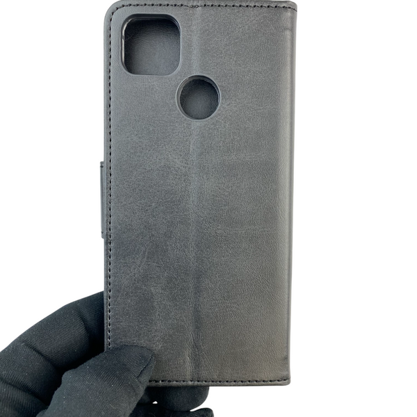 Чехол-книжка для телефона Xiaomi Redmi 9C кожанная с магнитной застежкой на сяоми редми 9с черна 0025399 фото