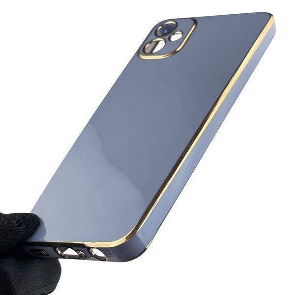 Чехол для Samsung Galaxy A05 (SM-A055) женский с золотой окантовкой с защитой камеры на самсунг а05 синий 0012195 фото