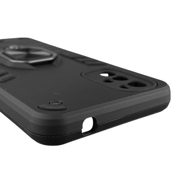 Чехол для телефона Motorola Moto G22 (PATW0031) бронированный с кольцом-держателем на моторола г22 чёрный 0025643 фото
