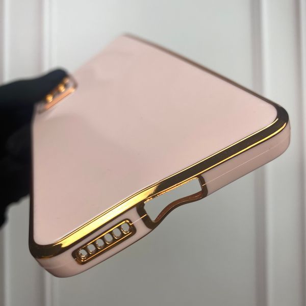 Чехол для Xiaomi Redmi Note 12 Pro 4G с золотой окантовкой с защитой камеры на сяоми редми нот 12 про пудровый 0000043 фото