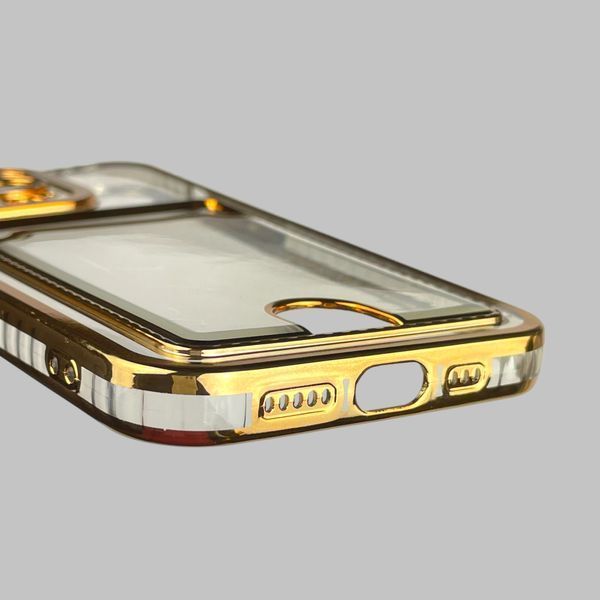Чехол для Apple iPhone 13 Pro с золотой окантовкой с карманом для карт на айфон 13 про золотой 0013005 фото