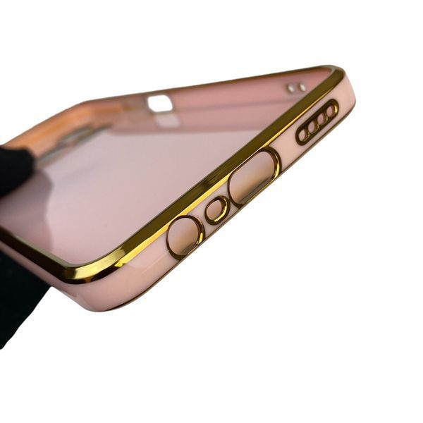 Чехол для Realme C51 с кольцом MagSafe с золотой окантовкой на реалми с51 пудровый gs1 0022807 фото