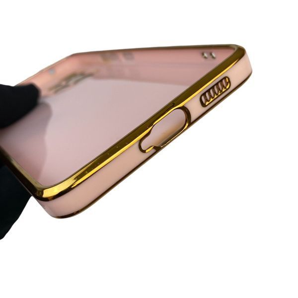 Чехол для Samsung Galaxy A53 5G SM-A536E с кольцом MagSafe с золотой окантовкой на самсунг а53 пудровый gs1 0022399 фото