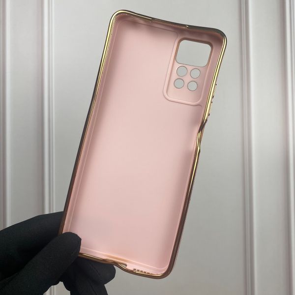 Чехол для Xiaomi Redmi Note 12 Pro 4G с золотой окантовкой с защитой камеры на сяоми редми нот 12 про пудровый 0000043 фото