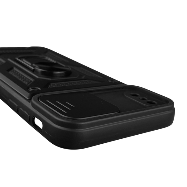 Чехол для Apple iPhone Xs Max бронированный с кольцом со шторкой на айфон хс макс чёрный rg1 0015605 фото