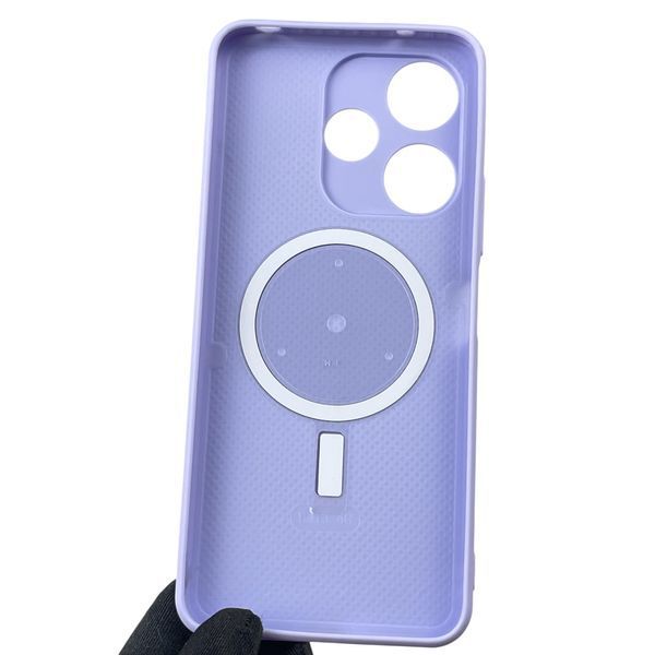 Чохол для Xiaomi POCO M6 з 3д ефектом з магнітом магсейф блискучий на сяомі поко м6 бузковий 0012044 фото