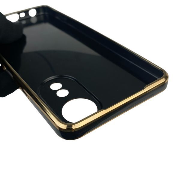 Чехол для OPPO A58 4G с кольцом MagSafe с золотой окантовкой на оппо а58 черный gs1 0022217 фото