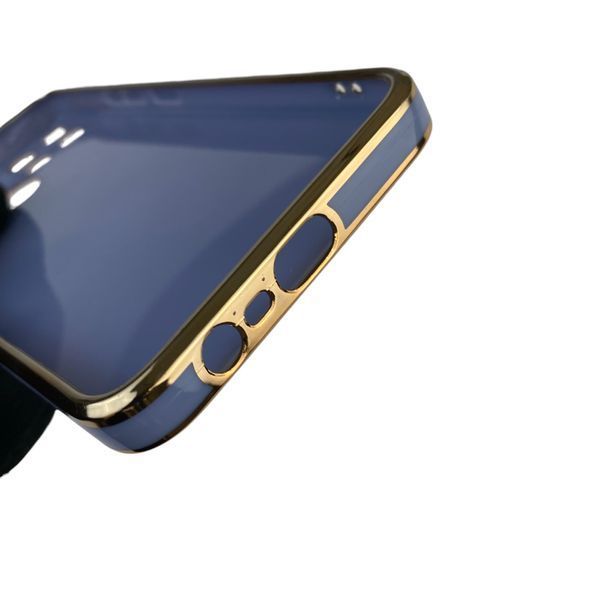 Чехол для Realme C25Y с защитой камеры с золотой окантовкой на реалми с25у синий gs1 0020161 фото