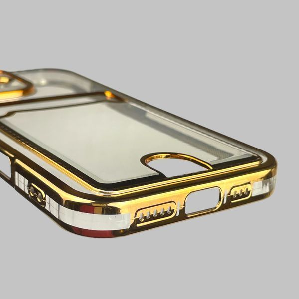 Чохол для Apple iPhone 16 із золотою окантовкою з кишенькою для карток на айфон 16 золотий 0013028 фото