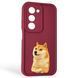 Чехол силиконовый Soft Touch с 3D принтом мема сибу для Xiaomi Redmi 15 5G Global бордовый (Полная защита камеры) 0048143 фото 1