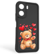Чохол силіконовий оригінальний Soft Touch з 3D принтом милий ведмедик для Xiaomi Poco C65 чорний (Повний захист камери) 0043689 фото 1