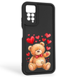 Чехол силиконовый оригинальный Soft Touch с 3D принтом милый мишка для Xiaomi Redmi Note 11 Pro черный (Полная защита камеры) 0043815 фото