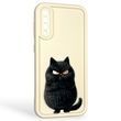 Чехол силиконовый оригинальный Soft Touch с 3D принтом злой котик для Samsung Galaxy A30s (SM-A307F) молочный (Полная защита камеры) 0046461 фото