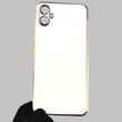 Чехол для Samsung Galaxy A05 (SM-A055) женский с золотой окантовкой с защитой камеры на самсунг а05 белый 0012196 фото