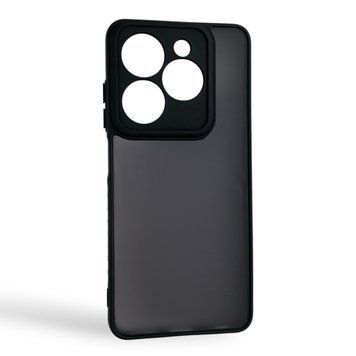 Чехол для Infinix Smart 8 черный матовый полупрозрачный (бампер, защита камеры) 0062300 фото